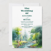 Mountain Forest Elegante Rustieke Bruiloft Kaart (Voorkant)