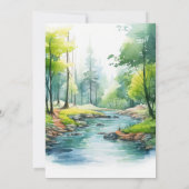 Mountain Forest Elegante Rustieke Bruiloft Kaart (Achterkant)