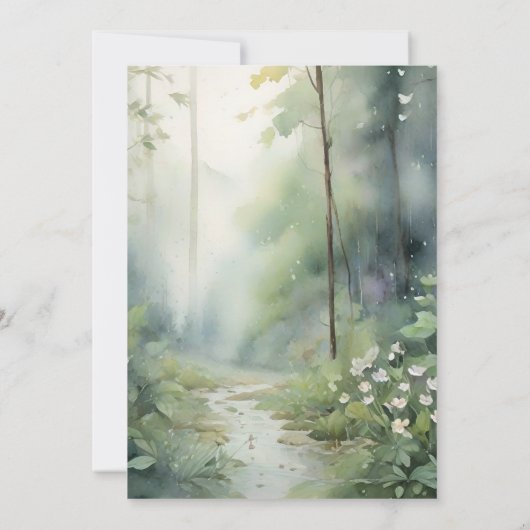 Mountain Forest Elegante Rustieke Bruiloft Save The Date (Achterkant)