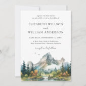 Mountain Forest Evergreen Tree Trouwfoto Kaart (Voorkant)