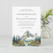 Mountain Forest Evergreen Tree Trouwfoto Kaart (Staand voorkant)