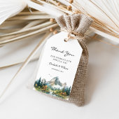 Mountain Forest Evergreen Tree Wedding Favoriet Cadeaulabel