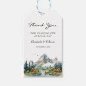 Mountain Forest Evergreen Tree Wedding Favoriet Cadeaulabel (Voorkant)