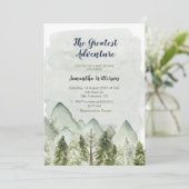 Mountain Forest Greatest Adventure Baby shower Kaart (Staand voorkant)