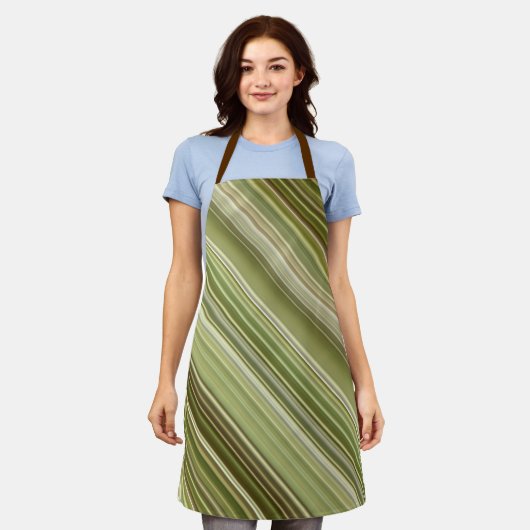 Mountain Forest Groene en bruine streep Schort (Gedragen)