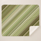 Mountain Forest Groene en bruine streep Sherpa Deken (Voorkant (horizontaal))