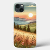 Mountain Forest Hills Country Natuur iPhone Case (Achterkant)