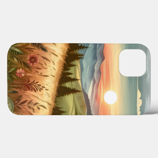 Mountain Forest Hills Country Natuur iPhone Case (Achterkant (horizontaal))