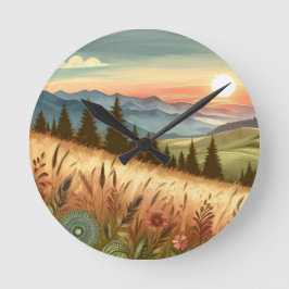 Mountain Forest Hills Country Natuur iPhone Case Ronde Klok