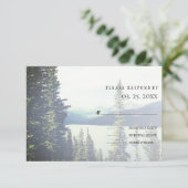 Mountain Forest Lakeside bruiloft RSVP (Staand voorkant)