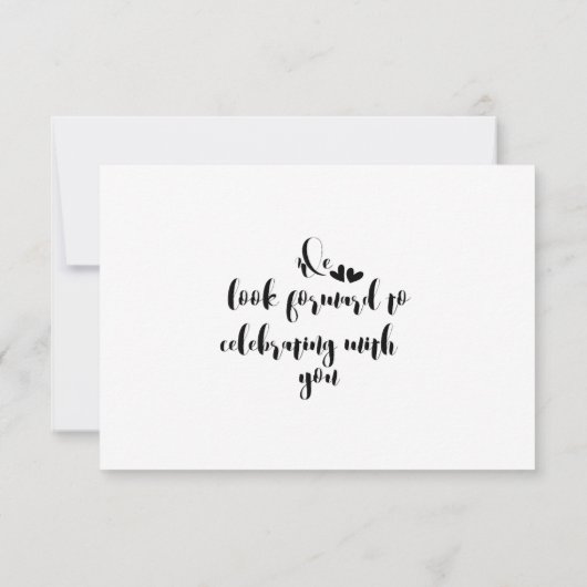 Mountain Forest Lakeside bruiloft RSVP (Achterkant)