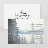Mountain Forest Lakeside bruiloft RSVP Kaartje (Voorkant / Achterkant)
