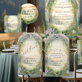 Mountain Forest Meadow Wildflower Elegante bruilof Cadeaulabel