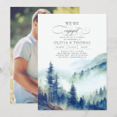 Mountain Forest Mist Avondverlovingsfeest Foto Kaart (Voorkant / Achterkant)