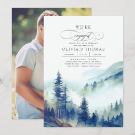 Mountain Forest Mist Avondverlovingsfeest Foto Kaart