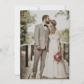 Mountain Forest Mist betoverde bruiloft Kaart (Achterkant)