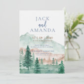 Mountain Forest Range Huwelijksuitnodiging Kaart (Staand voorkant)