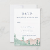 Mountain Forest Range Wedding RSVP Response Kaart (Voorkant)