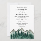 Mountain Forest Rustic Budget QR Code Wedding Kaart (Voorkant)