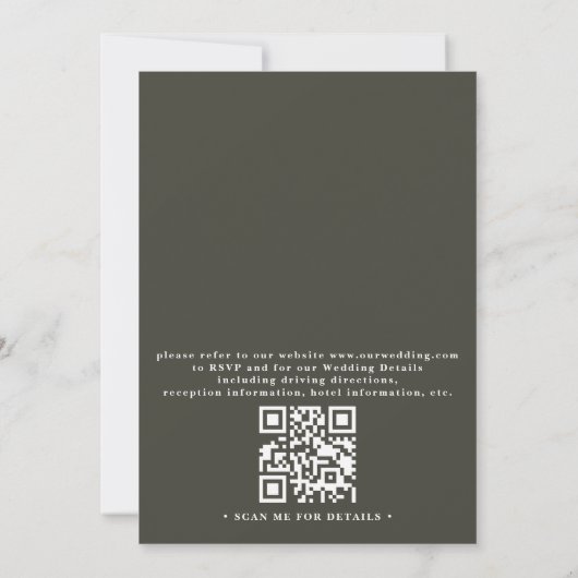 Mountain Forest Rustic Elegant QR Code Wedding Kaart (Achterkant)