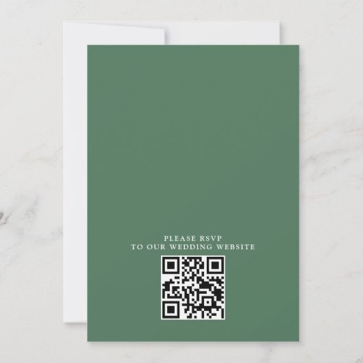 Mountain Forest Rustic Tree Budget QR Code Wedding Kaart (Achterkant)