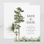 Mountain Forest Save The Date (Voorkant / Achterkant)