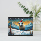 Mountain Forest Schattige Baby Schaap Kerstvakanti Briefkaart (Staand voorkant)