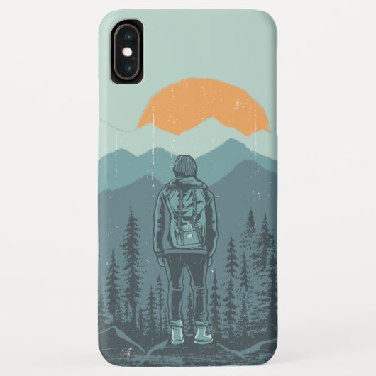Mountain Forest Sunset-rugzak Hiker Woman Case-Mate iPhone Case (Achterkant)