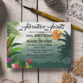 Mountain & Forest Sunset Uitnodiging voor verjaard Briefkaart