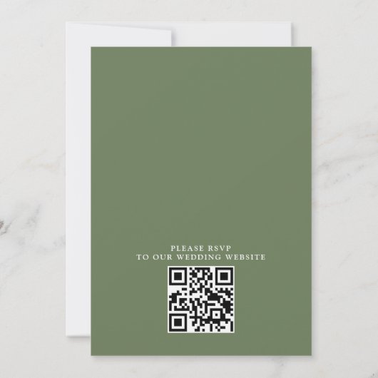 Mountain Forest Tree Rustic Budget QR Code Wedding Kaart (Achterkant)