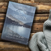 Mountain Forest Waterverf betoverde bruiloft Kaart