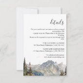 Mountain forest Wedding Details kaart (Voorkant)
