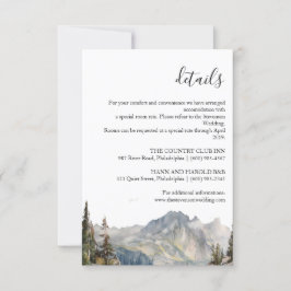 Mountain forest Wedding Details kaart