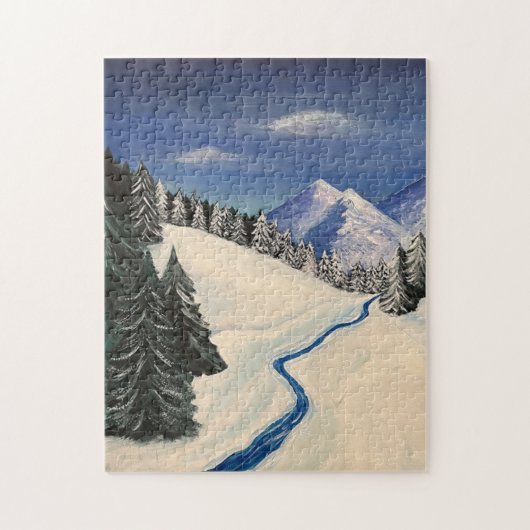 Mountain Forest Wilderness Painting Legpuzzel (Verticaal)