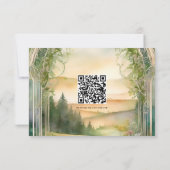 Mountain Forest Woodland Etherische rustieke bruil RSVP Kaartje (Achterkant)