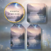 Mountain Forest Woodland Fantasie Elegante bruilof Cadeaulabel