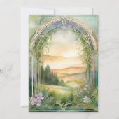 Mountain Forest Woodland Fantasie Elegante bruilof Kaart (Achterkant)