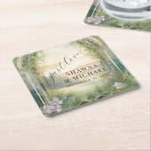 Mountain Forest Woodland gewoon liefde elegante br Kartonnen Onderzetters (Schuin)