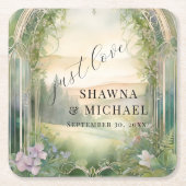 Mountain Forest Woodland gewoon liefde elegante br Kartonnen Onderzetters (Voorkant)