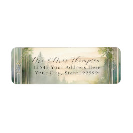 Mountain Forest Zomer Meadow Bruiloft Bruid Etiket