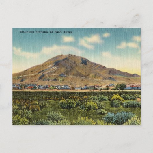 , Mountain Franklin, El Paso, Texas Briefkaart (Voorkant)