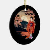 Mountain Fuji Cherry Blossom Geisha Japanse Gard Keramisch Ornament (Rechts)
