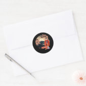 Mountain Fuji Cherry Blossom Geisha Japanse Gard Ronde Sticker (Envelop)
