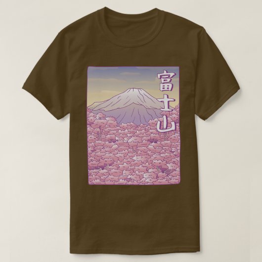 Mountain Fuji Yama Japan Sakura Cherry Blossom T-shirt (Design voorkant)