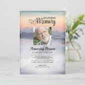 Mountain Funeral Order of Service Invitation Kaart (Staand voorkant)