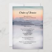 Mountain Funeral Order of Service Invitation Kaart (Achterkant)
