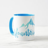 Mountain Girl Blue Waterverf Mok (Voorkant links)