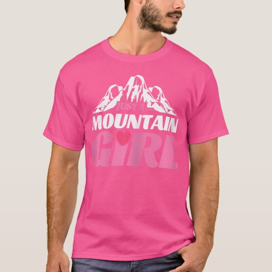 Mountain Girl houdt van het beklimmen van Natuur H T-shirt (Voorkant)