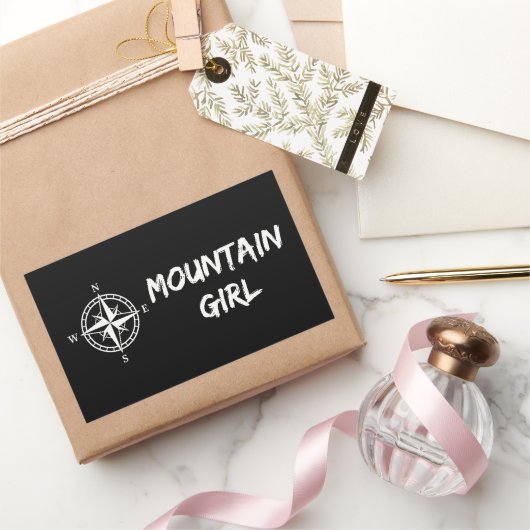 Mountain girl rechthoekige sticker (Geschenken)