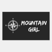 Mountain girl rechthoekige sticker (Voorkant)